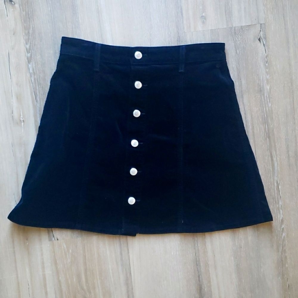 Alexa Chung for AG Blue Corduroy Skirt
